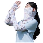 冰丝防晒面罩女士全脸骑行护臂套手袖护颈遮脖子口罩面纱开车脸罩