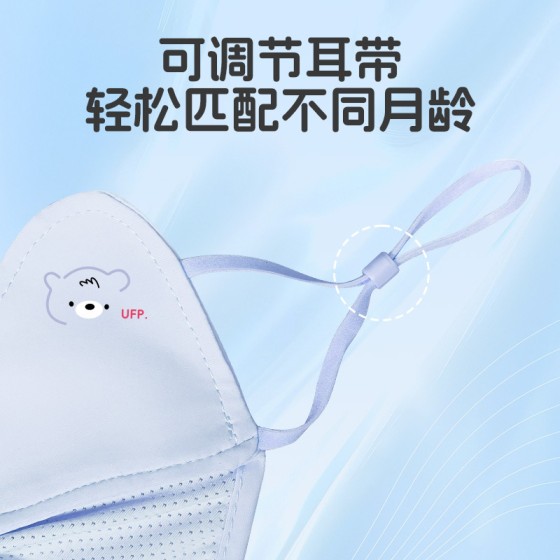 4-12岁儿童专用防晒口罩冰丝凉感透气UPF50+护眼角卡通面罩