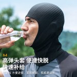 跨境骑行冰丝防晒面罩摩托车骑手透气速干头盔内衬头套灰色带孔款