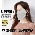 夏季防晒口罩女高颜值透气护眼角3d立体防紫外线冰丝提花遮阳口罩