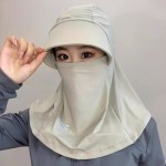 骑行脸基尼遮阳防晒面罩帽子一体护颈面纱夏冰丝防晒口罩防紫外线