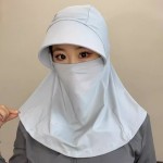 骑行脸基尼遮阳防晒面罩帽子一体护颈面纱夏冰丝防晒口罩防紫外线