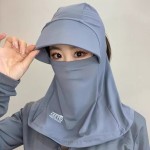骑行脸基尼遮阳防晒面罩帽子一体护颈面纱夏冰丝防晒口罩防紫外线
