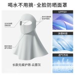 批发可喝水防晒面罩护颈一体全脸防紫外线脸基尼遮阳透气口罩E