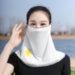 冰丝防晒面罩挂耳遮脸全脸薄款面纱口罩夏季女士户外护颈脖子脸罩