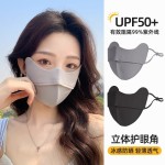 防暴晒口罩女防紫外线凉感全遮光敏感肌黑胶高倍户外徒步面罩