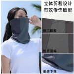 夏季冰丝防晒面罩女款防紫外线遮阳护颈全脸面纱骑行户外出游披肩