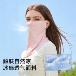 防晒面罩冰丝透气护眼角防晒口罩围脖一体防紫外线挂耳骑行面罩女