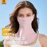 防晒面罩冰丝透气护眼角防晒口罩围脖一体防紫外线挂耳骑行面罩女