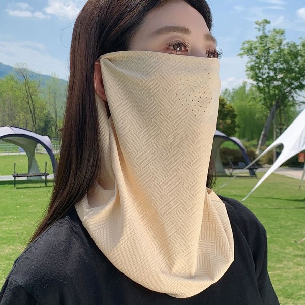 防晒面罩女款夏季冰凉透气全脸护颈挂耳口罩骑行电动车遮阳脖套男