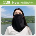 防晒面罩男女挂耳围脖套冰丝防紫外线透气骑行护颈遮全脸面纱手袖