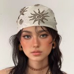 海风太阳花头巾女夏薄款美式复古高级感小方巾街头时尚独特丝巾潮