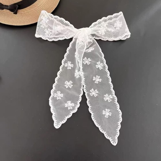 早春新款蕾丝飘带长条甜美扎发绑包丝带小众系脖choker装饰小领巾