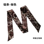 独立包装链条细长窄长条小丝巾绑包包手柄色丁小丝带围巾女士领巾