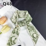 26字母印花长条丝巾缠绑包包 丝巾长条高级感休闲百搭伴手礼绑带