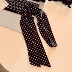 复古高级波点长条丝巾丝带时尚ins风百搭装饰领巾扎发带飘带腰带