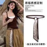 高级丝巾腰带配饰女丝带腰链皮带嘻哈朋克复古美式装饰配牛仔裤带