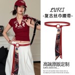 高级丝巾腰带配饰女丝带腰链皮带嘻哈朋克复古美式装饰配牛仔裤带