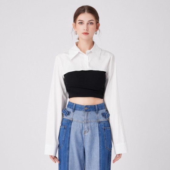 棉质长袖披肩百搭尖领女假领子春夏秋季外搭短款防走光配裙子装饰
