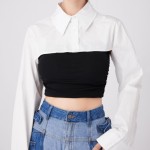棉质长袖披肩百搭尖领女假领子春夏秋季外搭短款防走光配裙子装饰