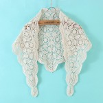 清新甜美文艺镂空钩花三角巾百搭围巾小巧装饰围脖蕾丝坎肩 AL216