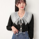 披肩斗篷夏季白色多功能防晒配裙子蝴蝶结绑带假领子跨境厂家