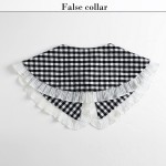 韩版时尚假领子黑白格子披肩百搭春夏毛衣装饰领多功能假衣领跨境