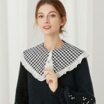 韩版时尚假领子黑白格子披肩百搭春夏毛衣装饰领多功能假衣领跨境