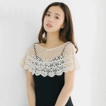 新款韩版百搭小披肩女夏针织镂空薄款外搭蕾丝小坎肩短款外套罩衫
