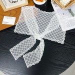韩系氛围感蕾丝披肩小丝巾百搭头饰发带腰带多种搭配配饰 AL227