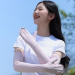 开车防晒手套夏冰丝防晒袖套手指全包防紫外线骑行冰袖手臂护袖女