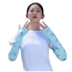 防晒护臂手套女士时尚夏季防紫外线骑行冰丝袖套运动手套开车冰袖