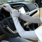 厂家批发春夏纯棉冰丝薄款防晒袖套女宽松护臂袖套男长款骑行手套
