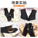 三筋带扣礼仪白色手套高级首饰文玩迎宾手套透气吸汗加厚珠宝手套