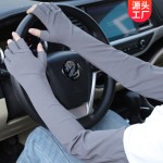 厂家直销夏季防晒袖套男女薄款冰丝护臂袖开车骑行漏五指手套批发