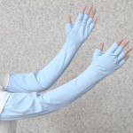 冰丝长款防晒冰袖手套女袖套凉感触屏手袖男户外骑行护臂遮阳袖子