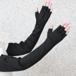 冰丝长款防晒冰袖手套女袖套凉感触屏手袖男户外骑行护臂遮阳袖子