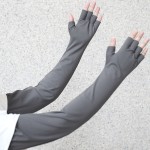 冰丝长款防晒冰袖手套女袖套凉感触屏手袖男户外骑行护臂遮阳袖子