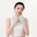 冰丝防晒手套女骑行开车采茶漏露加长美甲防晒黑夏季薄款半指骑车