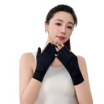 冰丝防晒手套女骑行开车采茶漏露加长美甲防晒黑夏季薄款半指骑车