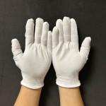 厂家供白手套文玩作业劳保汗布开车珠宝防晒白棉手套多用途防护 （含认证）