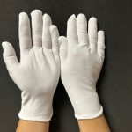 厂家供白手套文玩作业劳保汗布开车珠宝防晒白棉手套多用途防护 （含认证）