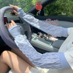 冰袖女款夏季手套新款夏天罗口宽松加大骑行防紫外线冰丝防晒袖套