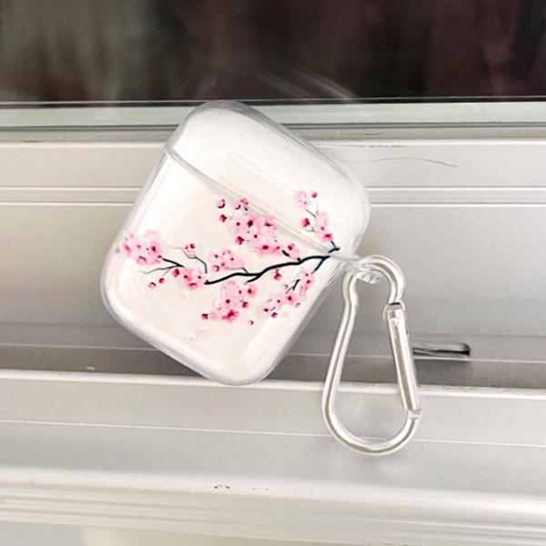 适用airpods1/2/3代pro2苹果蓝牙无线保护套耳机壳樱花树枝