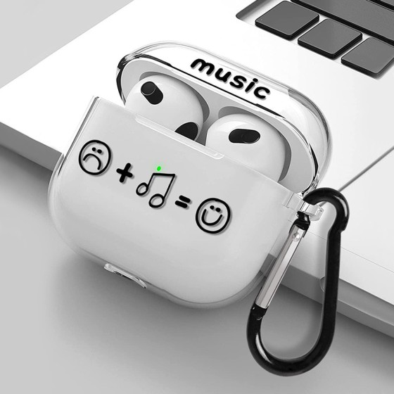 适用于AirPods 4Airpods1/2/3 苹果蓝牙耳机保护壳套音乐表情涂鸦