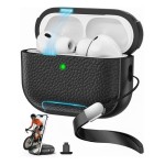 荔枝纹Airpods pro3上下盖磁吸保护套4代pro苹果支架蓝牙耳机壳