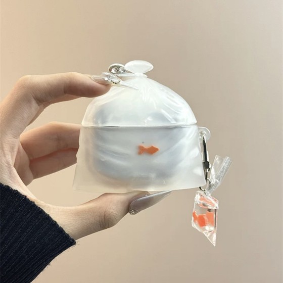 创意垃圾袋小金鱼airpods1/2/4代耳机套苹果无线蓝牙保护壳3代pro