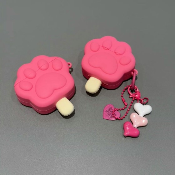 可爱猫爪棒棒糖AirPods pro3苹果蓝牙耳机壳2/4代卡通保护套适用