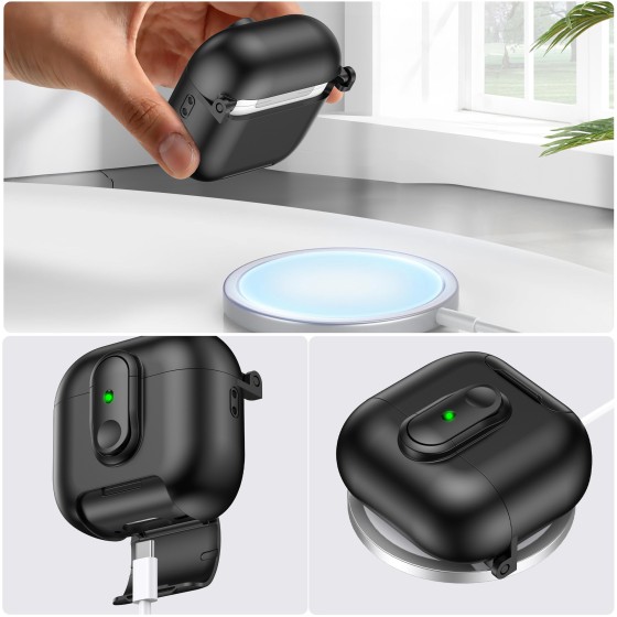适用连体airpods4保护套pro2耳机壳保护壳苹果无线蓝牙4代耳机