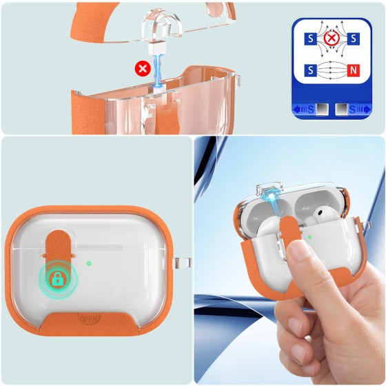 AirpodsPro3保护套适用苹果蓝牙耳机壳弹盖支架4代pro2代苹保护壳